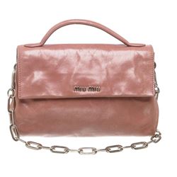 Miu Miu Pink Leather Small Crossbody Handbag