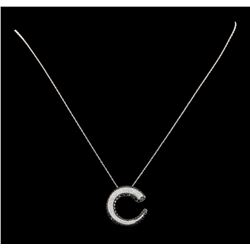 1.00 ctw Diamond Pendant With Chain - 14KT White and Black Rhodium Plated Gold