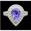 Image 2 : 2.70 ctw Tanzanite and Diamond Ring - 14KT White Gold