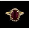 Image 2 : 2.49 ctw Ruby and Diamond Ring - 14KT Yellow Gold