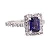 2.21 ctw Blue Sapphire And Diamond Ring - 14KT White Gold