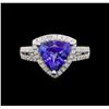 Image 2 : 14KT White Gold 2.21 ctw Tanzanite and Diamond Ring