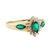 Image 1 : 1.15 ctw Lab Created Emerald and Diamond Ring - 14KT Yellow Gold