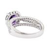 Image 3 : 3.50 ctw Amethyst and Diamond Ring - 18KT White Gold