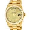 Image 1 : Rolex Mens 18K Yellow Gold Champagne Index Quickset President Wristwatch With Bo