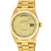 Image 2 : Rolex Mens 18K Yellow Gold Champagne Index Quickset President Wristwatch With Bo