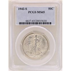 1942-S Walking Liberty Half Dollar Coin PCGS MS65