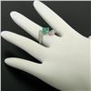 Image 5 : 14k White Gold 1.20 ctw Colombian Emerald & Pave Diamond Bypass Cocktail Ring