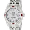 Image 1 : Rolex Ladies Stainless Steel Quickset Mother Of Pearl Diamond & Ruby Datejust Wr