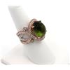 Image 6 : 14.11 Carat Cass Green Tourmaline Diamond Cocktail Two-Toned Ring 14k Rose Gold