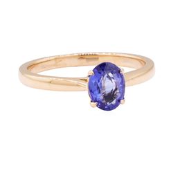 0.98 ctw Blue Sapphire Ring - 18KT Rose Gold