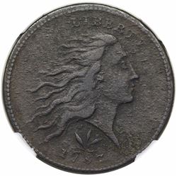 1793 Wreath Cent, Vine & Bars Edge, S-8, R3, NGC VF details, environmental damage.