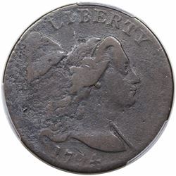 1794 Liberty Cap Large Cent, Head of 1794, S-41, R3, PCGS VG detail, environmental damage.