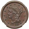 Image 1 : 1848 Braided Hair Large Cent, N-3, R2, NGC AU53.