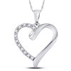Image 1 : Diamond Heart Pendant 1/20 Cttw 10kt White Gold