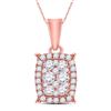 Image 1 : Diamond Rectangle Cluster Pendant 1/4 Cttw 14kt Rose Gold