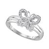 Image 1 : Diamond Butterfly Bug Ring 1/8 Cttw 10kt Two-tone Gold