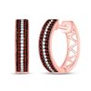 Image 1 : Round Red Color Enhanced Diamond Hoop Earrings 1/3 Cttw 10kt Rose Gold