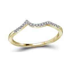 Diamond Contoured Enhancer Wedding Band 1/12 Cttw 14kt Yellow Gold