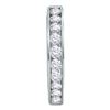 Image 1 : Round Channel-set Diamond Single Row Hoop Earrings 1-1/3 Cttw 14kt White Gold