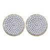 Image 1 : Mens Diamond Circle Cluster Stud Earrings 5/8 Cttw 10kt Yellow Gold