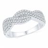 Image 1 : Diamond Crossover Band Ring 1/2 Cttw 10kt White Gold