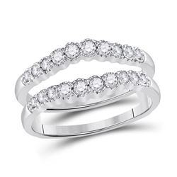Diamond Wrap Ring Guard Enhancer 1/2 Cttw 14kt White Gold