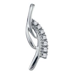 Diamond Cascading Fashion Pendant 1/20 Cttw 14kt White Gold