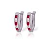 Image 1 : Genuine 1.26 ctw Ruby & White Topaz Earrings 14KT White Gold - REF-26F2Z