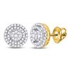 Image 1 : Diamond Fashion Cluster Earrings 1/4 Cttw 10kt Yellow Gold