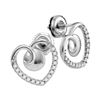 Image 1 : Diamond Heart Screwback Earrings 1/4 Cttw 10kt White Gold
