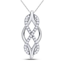 Diamond Vertical Infinity Pendant 1/12 Cttw 10kt White Gold