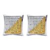 Image 1 : Mens Round Yellow Color Enhanced Diamond Square Kite Cluster Earrings 1/6 Cttw 10kt White Gold