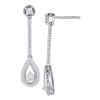 Image 1 : Diamond Teardrop Screwback Dangle Earrings 1/4 Cttw 10kt White Gold