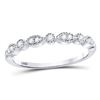 Image 1 : Diamond Milgrain Stackable Band Ring 1/6 Cttw 10kt White Gold