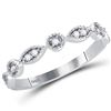 Image 1 : Diamond Classic Stackable Band Ring 1/10 Cttw 14kt White Gold