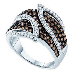 Round Brown Diamond Fashion Ring 1.00 Cttw 10kt White Gold