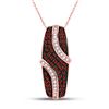 Image 1 : Round Red Color Enhanced Diamond Cluster Pendant 1/2 Cttw 10kt Rose Gold