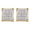 Image 1 : Diamond Square Cluster Screwback Earrings 1/3 Cttw 10kt Yellow Gold