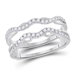 Diamond Wrap Ring Guard Enhancer 1/3 Cttw 14kt White Gold