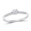 Image 1 : Diamond Solitaire Promise Bridal Ring 1/8 Cttw 10kt White Gold