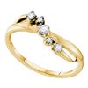 Image 1 : Diamond 5-stone Crossover Band Ring 1/6 Cttw 14kt Yellow Gold