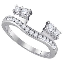 Diamond Ring Guard Wrap Solitaire Enhancer 1/2 Cttw 14kt White Gold