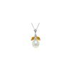 Image 1 : Genuine 4.5 ctw Pearl & Citrine Necklace 14KT White Gold - REF-24K3V
