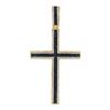 Image 1 : Mens Round Black Color Enhanced Diamond Roman Cross Charm Pendant 1-7/8 Cttw 10kt Yellow Gold