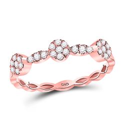 Diamond Circle Stackable Band Ring 1/4 Cttw 10kt Rose Gold