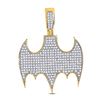 Image 1 : Mens Diamond Statement Charm Pendant 7/8 Cttw 10kt Yellow Gold