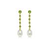 Image 1 : Genuine 10 ctw Peridot & Pearl Earrings 14KT White Gold - REF-32R4P