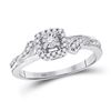 Diamond Solitaire Halo Bridal Wedding Engagement Ring 1/6 Cttw 10kt White Gold