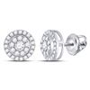 Image 1 : Diamond Solitaire Cluster Stud Earrings 3/4 Cttw 14kt White Gold